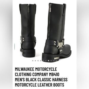 Milwaukee Leather Men's / or women’s Black Harness Motorcycle Boots